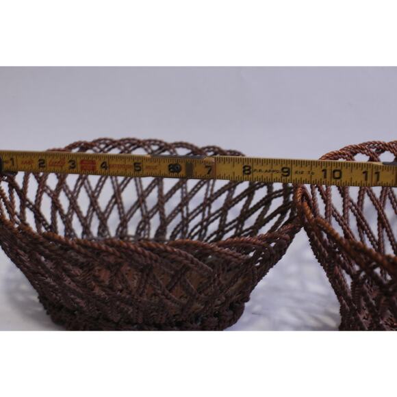 Wire Baskets, Set of Two, Oval, 9", 13", Storage, Organizers, Metal, Home Decor, - Picture 4 of 4